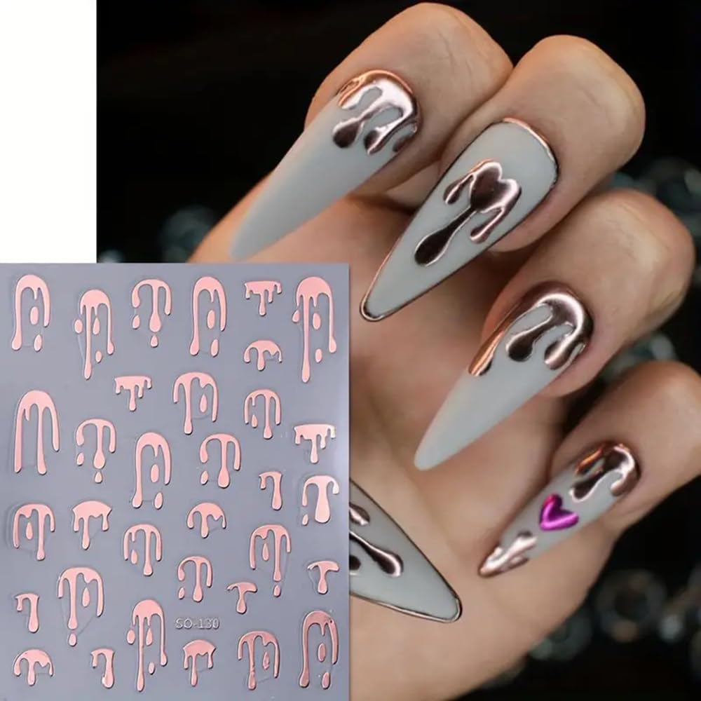 Amazon.com: 4-Sheets Halloween Nail Art Stickers - 3D Black Rose
